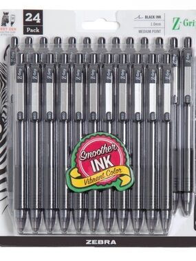 Zebra Z-Grip Black Ink Ballpoint Pens - 24 Pack